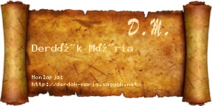Derdák Mária névjegykártya